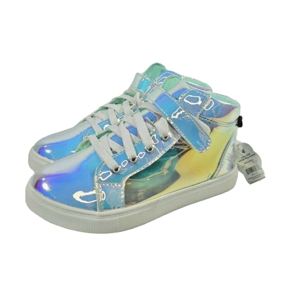 Wonder Nation Girls 4 Iridescent Translucent Shoes Non Marking Soles New